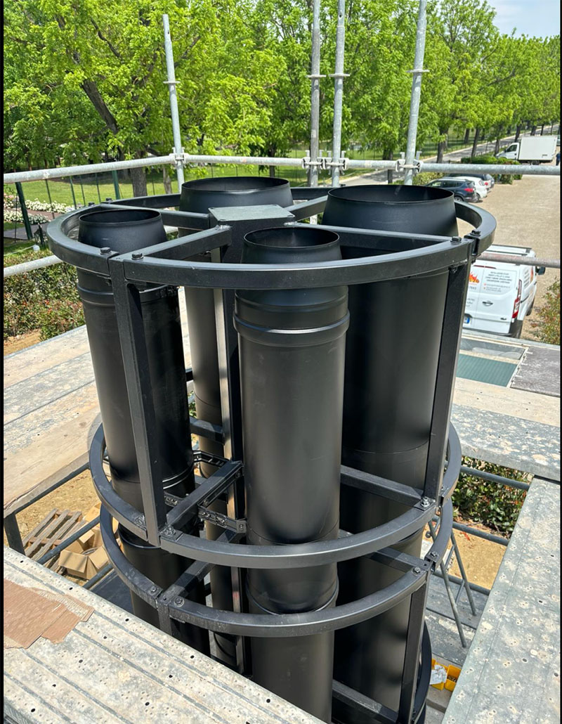 Canna fumaria doppia con RAL personalizzato